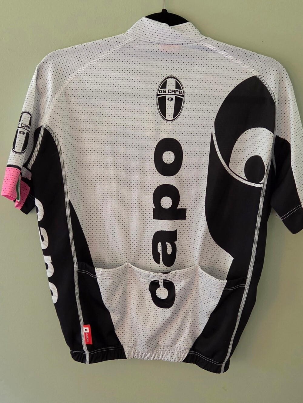 Capo G.S. Cycling Jersey Men's Medium White Black Pink Made in Italy - Picture 2 of 8